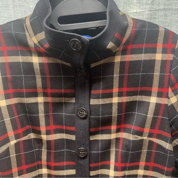 Vintage Pendleton 100’/, Wool Plaid Blazer Jacket 6 Petite Red Tan Black Tartan - Picture 2 of 12